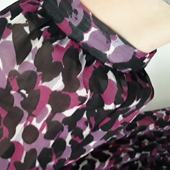 JACOB - Purple Print Blouse.  Size - P/S. - Picture 4 of 5